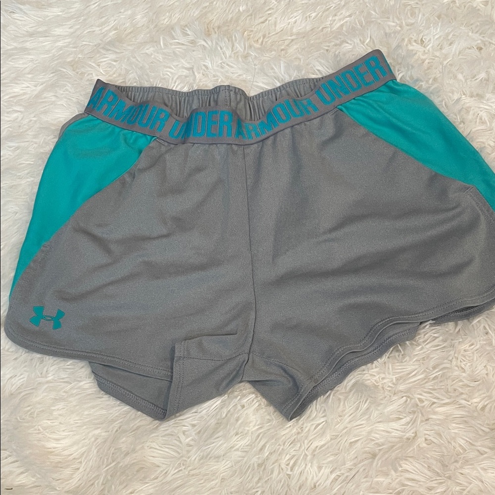 Under Armour Women's Athletic Shorts in Gray and Teal